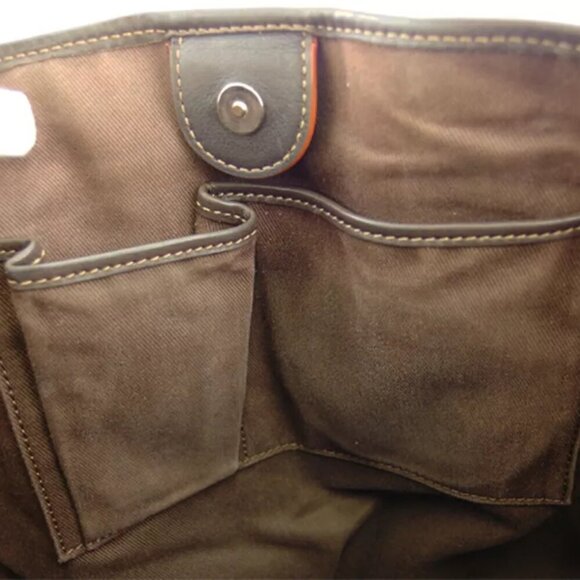 CELINE tote bag macadam beige orange canvas ?~ leather Authentic - Picture 8 of 9